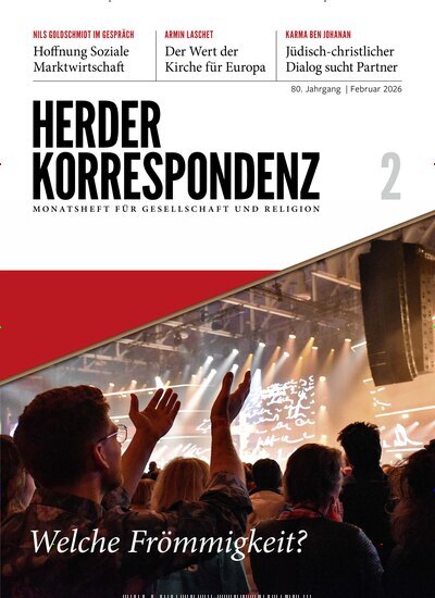 Titelbild der Ausgabe 2/2026 von Herder Korrespondenz. Diese Zeitschrift und viele weitere Kunstmagazine und Kulturmagazine als Abo oder epaper bei United Kiosk online kaufen.
