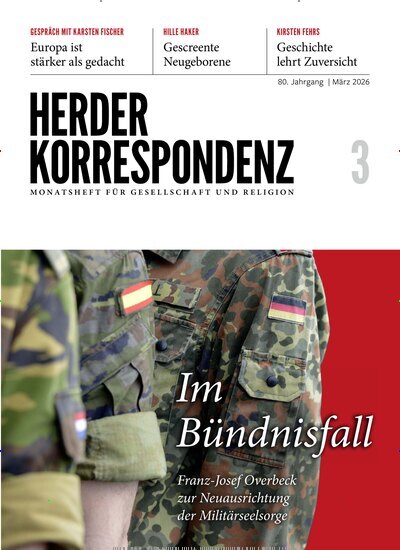 Titelbild der Ausgabe 3/2026 von Herder Korrespondenz. Diese Zeitschrift und viele weitere Kunstmagazine und Kulturmagazine als Abo oder epaper bei United Kiosk online kaufen.