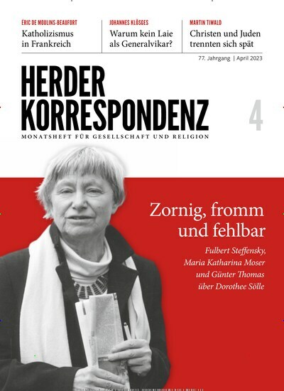 Titelbild der Ausgabe 4/2023 von Herder Korrespondenz. Diese Zeitschrift und viele weitere Kunstmagazine und Kulturmagazine als Abo oder epaper bei United Kiosk online kaufen.