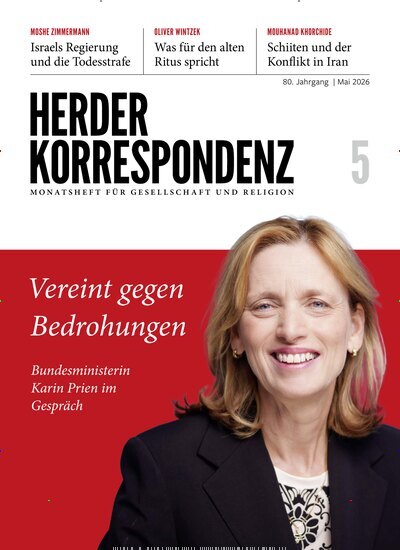 Titelbild der Ausgabe 5/2026 von Herder Korrespondenz. Diese Zeitschrift und viele weitere Kunstmagazine und Kulturmagazine als Abo oder epaper bei United Kiosk online kaufen.