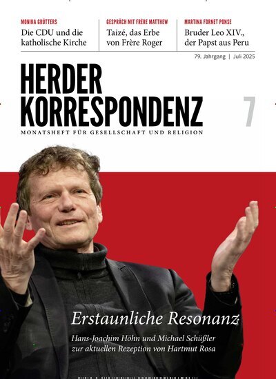 Titelbild der Ausgabe 7/2025 von Herder Korrespondenz. Diese Zeitschrift und viele weitere Kunstmagazine und Kulturmagazine als Abo oder epaper bei United Kiosk online kaufen.