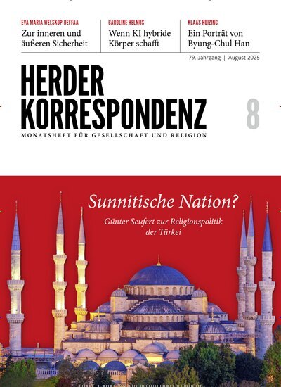Titelbild der Ausgabe 8/2025 von Herder Korrespondenz. Diese Zeitschrift und viele weitere Kunstmagazine und Kulturmagazine als Abo oder epaper bei United Kiosk online kaufen.