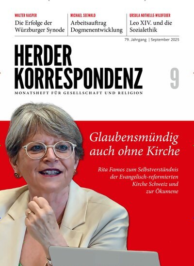 Titelbild der Ausgabe 9/2025 von Herder Korrespondenz. Diese Zeitschrift und viele weitere Kunstmagazine und Kulturmagazine als Abo oder epaper bei United Kiosk online kaufen.