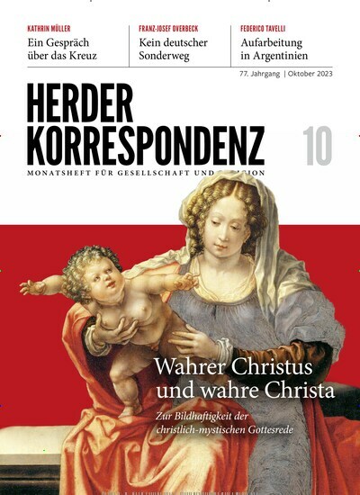 Titelbild der Ausgabe 10/2023 von Herder Korrespondenz. Diese Zeitschrift und viele weitere Kunstmagazine und Kulturmagazine als Abo oder epaper bei United Kiosk online kaufen.