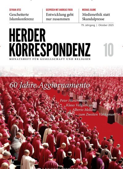 Titelbild der Ausgabe 10/2025 von Herder Korrespondenz. Diese Zeitschrift und viele weitere Kunstmagazine und Kulturmagazine als Abo oder epaper bei United Kiosk online kaufen.