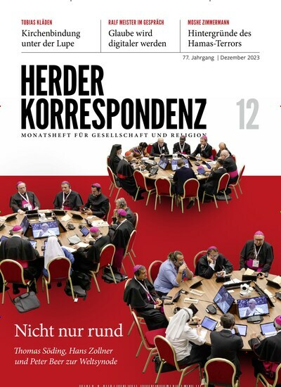 Titelbild der Ausgabe 12/2023 von Herder Korrespondenz. Diese Zeitschrift und viele weitere Kunstmagazine und Kulturmagazine als Abo oder epaper bei United Kiosk online kaufen.