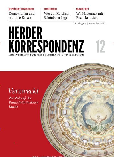 Titelbild der Ausgabe 12/2025 von Herder Korrespondenz. Diese Zeitschrift und viele weitere Kunstmagazine und Kulturmagazine als Abo oder epaper bei United Kiosk online kaufen.