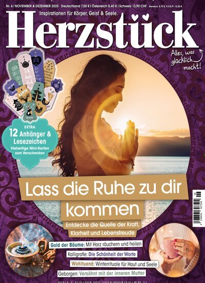 Titelbild der Ausgabe 6/2025 von Herzstück. Diese Zeitschrift und viele weitere Frauenzeitschriften als Abo oder epaper bei United Kiosk online kaufen.