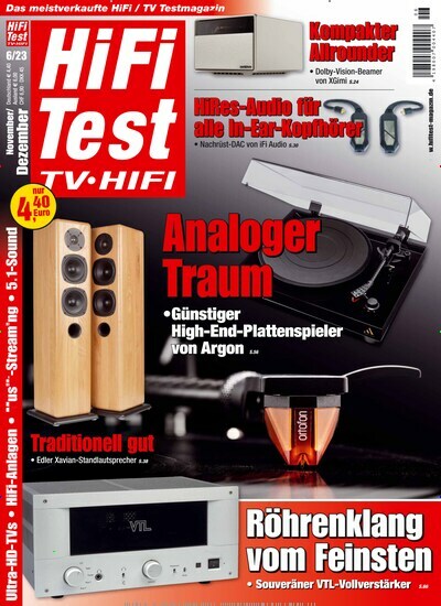 Titelbild der Ausgabe 6/2023 von Hifi Test TV Video. Diese Zeitschrift und viele weitere Audiomagazine, Filmmagazine und Fotozeitschriften als Abo oder epaper bei United Kiosk online kaufen.