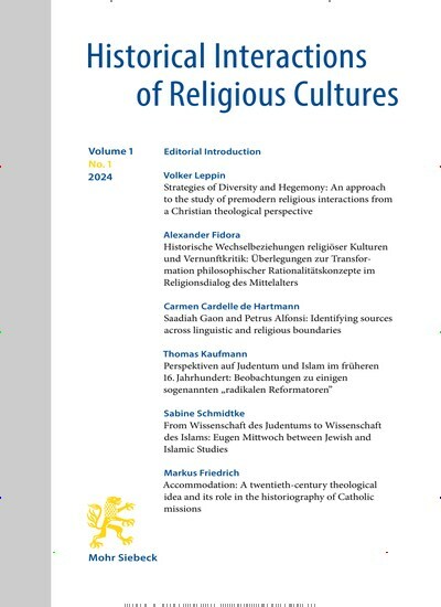 Titelbild der Ausgabe 1/2024 von Historical Interactions of Religious Cultures (HIReC). Diese Zeitschrift und viele weitere Kunstmagazine und Kulturmagazine als Abo oder epaper bei United Kiosk online kaufen.