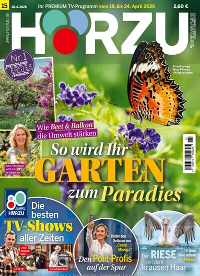 Titelbild der Ausgabe 15/2026 von HÖRZU. Diese Zeitschrift und viele weitere Programmzeitschriften als Abo oder epaper bei United Kiosk online kaufen.