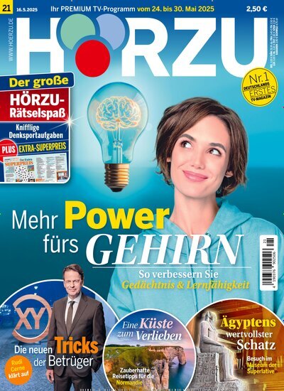 Titelbild der Ausgabe 21/2025 von HÖRZU. Diese Zeitschrift und viele weitere Programmzeitschriften als Abo oder epaper bei United Kiosk online kaufen.