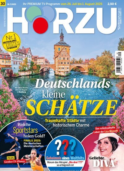 Titelbild der Ausgabe 30/2025 von HÖRZU. Diese Zeitschrift und viele weitere Programmzeitschriften als Abo oder epaper bei United Kiosk online kaufen.