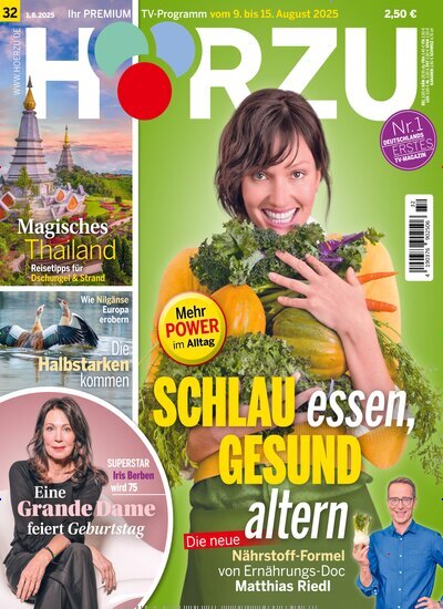 Titelbild der Ausgabe 32/2025 von HÖRZU. Diese Zeitschrift und viele weitere Programmzeitschriften als Abo oder epaper bei United Kiosk online kaufen.