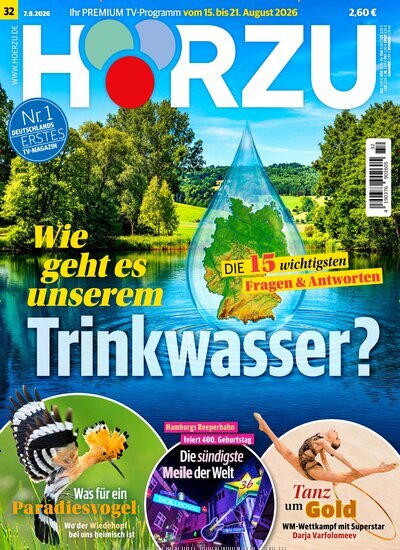 Titelbild der Ausgabe 32/2026 von HÖRZU. Diese Zeitschrift und viele weitere Programmzeitschriften als Abo oder epaper bei United Kiosk online kaufen.