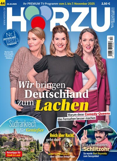 Titelbild der Ausgabe 44/2025 von HÖRZU. Diese Zeitschrift und viele weitere Programmzeitschriften als Abo oder epaper bei United Kiosk online kaufen.