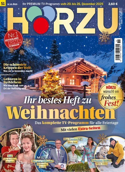 Titelbild der Ausgabe 51/2025 von HÖRZU. Diese Zeitschrift und viele weitere Programmzeitschriften als Abo oder epaper bei United Kiosk online kaufen.