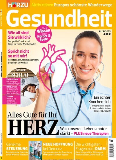 Titelbild der Ausgabe 3/2025 von Hörzu Gesundheit. Diese Zeitschrift und viele weitere Elternzeitschriften und Tierzeitschriften als Abo oder epaper bei United Kiosk online kaufen.
