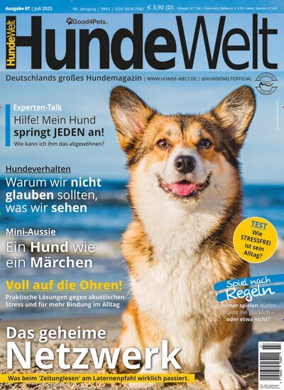Titelbild der Ausgabe 7/2025 von Hundewelt. Diese Zeitschrift und viele weitere Elternzeitschriften und Tierzeitschriften als Abo oder epaper bei United Kiosk online kaufen.