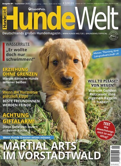 Titelbild der Ausgabe 9/2025 von Hundewelt. Diese Zeitschrift und viele weitere Elternzeitschriften und Tierzeitschriften als Abo oder epaper bei United Kiosk online kaufen.