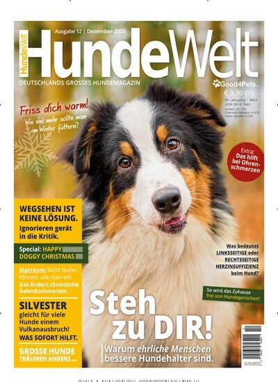 Titelbild der Ausgabe 12/2023 von Hundewelt. Diese Zeitschrift und viele weitere Elternzeitschriften und Tierzeitschriften als Abo oder epaper bei United Kiosk online kaufen.
