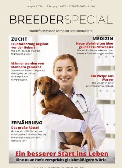 Titelbild der Ausgabe 4/2026 von HundeWelt BREEDERSPECIAL. Diese Zeitschrift und viele weitere Elternzeitschriften und Tierzeitschriften als Abo oder epaper bei United Kiosk online kaufen.