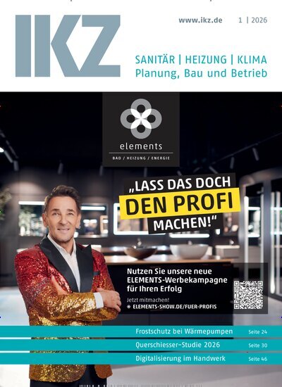 Titelbild der Ausgabe 1/2026 von IKZ Haustechnik. Diese Zeitschrift und viele weitere Architekturzeitschriften und Bauzeitschriften als Abo oder epaper bei United Kiosk online kaufen.
