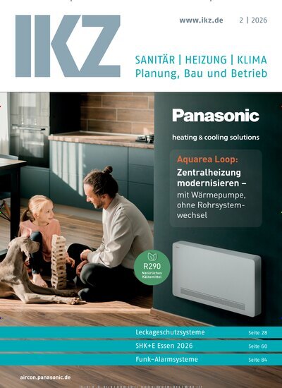 Titelbild der Ausgabe 2/2026 von IKZ Haustechnik. Diese Zeitschrift und viele weitere Architekturzeitschriften und Bauzeitschriften als Abo oder epaper bei United Kiosk online kaufen.