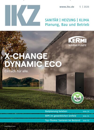 Titelbild der Ausgabe 5/2026 von IKZ Haustechnik. Diese Zeitschrift und viele weitere Architekturzeitschriften und Bauzeitschriften als Abo oder epaper bei United Kiosk online kaufen.