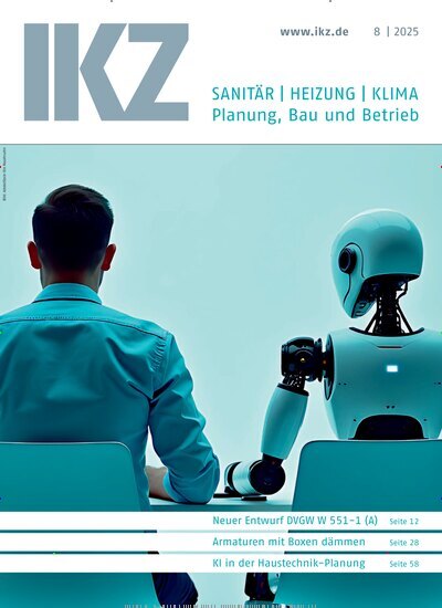 Titelbild der Ausgabe 8/2025 von IKZ Haustechnik. Diese Zeitschrift und viele weitere Architekturzeitschriften und Bauzeitschriften als Abo oder epaper bei United Kiosk online kaufen.