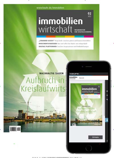 Titelbild der Ausgabe 2/2022 von immobilienwirtschaft. Diese Zeitschrift und viele weitere Businessmagazine als Abo oder epaper bei United Kiosk online kaufen.