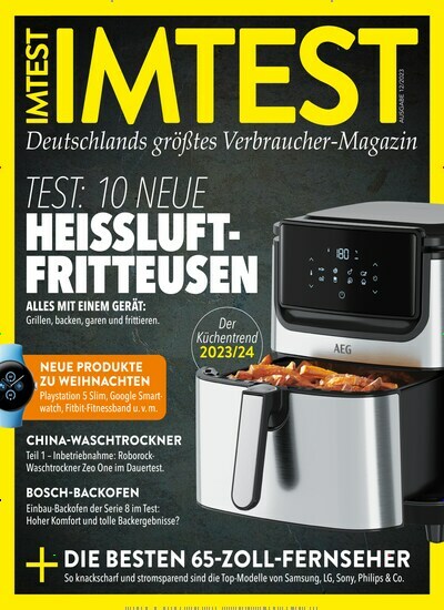Titelbild der Ausgabe 12/2023 von IMTEST - Das Verbraucher Magazin. Diese Zeitschrift und viele weitere Wirtschaftsmagazine und Politikmagazine als Abo oder epaper bei United Kiosk online kaufen.
