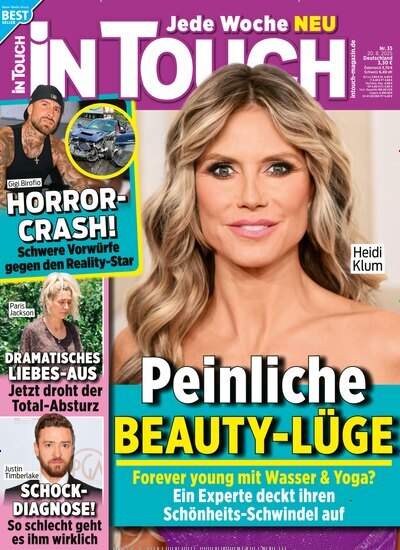 Titelbild der Ausgabe 35/2025 von In Touch. Diese Zeitschrift und viele weitere Lifestylemagazine und Peoplemagazine als Abo oder epaper bei United Kiosk online kaufen.