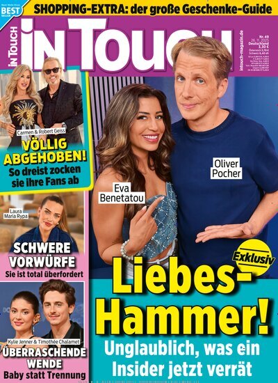 Titelbild der Ausgabe 49/2025 von In Touch. Diese Zeitschrift und viele weitere Lifestylemagazine und Peoplemagazine als Abo oder epaper bei United Kiosk online kaufen.