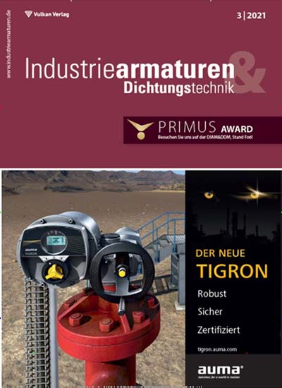 Titelbild der Ausgabe 3/2021 von Industriearmaturen & Dichtungstechnik. Diese Zeitschrift und viele weitere Industriemagazine und Handwerkmagazine als Abo oder epaper bei United Kiosk online kaufen.