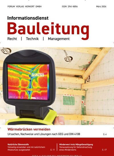 Titelbild der Ausgabe 2/2026 von Informationsdienst Bauleitung. Diese Zeitschrift und viele weitere Architekturzeitschriften und Bauzeitschriften als Abo oder epaper bei United Kiosk online kaufen.