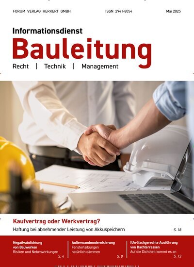 Titelbild der Ausgabe 4/2025 von Informationsdienst Bauleitung. Diese Zeitschrift und viele weitere Architekturzeitschriften und Bauzeitschriften als Abo oder epaper bei United Kiosk online kaufen.