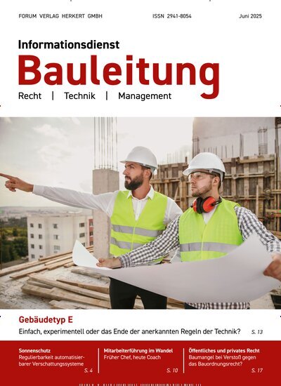 Titelbild der Ausgabe 5/2025 von Informationsdienst Bauleitung. Diese Zeitschrift und viele weitere Architekturzeitschriften und Bauzeitschriften als Abo oder epaper bei United Kiosk online kaufen.