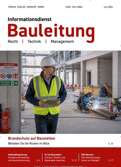 Titelbild der Ausgabe 7/2026 von Informationsdienst Bauleitung. Diese Zeitschrift und viele weitere Architekturzeitschriften und Bauzeitschriften als Abo oder epaper bei United Kiosk online kaufen.