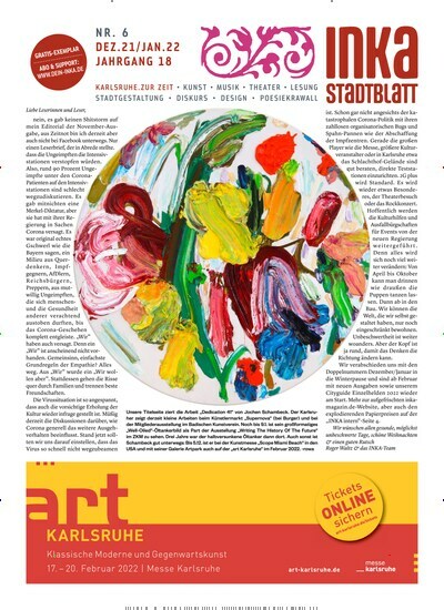 Titelbild der Ausgabe 6/2021 von INKA StadtBlatt. Diese Zeitschrift und viele weitere Lifestylemagazine und Peoplemagazine als Abo oder epaper bei United Kiosk online kaufen.