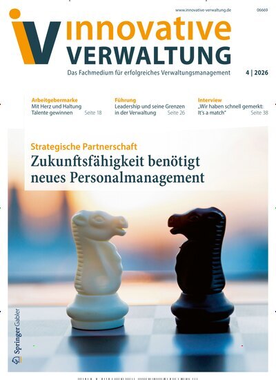 Titelbild der Ausgabe 4/2026 von Innovative Verwaltung. Diese Zeitschrift und viele weitere Jurazeitschriften und Zeitschriften für Verwaltung als Abo oder epaper bei United Kiosk online kaufen.