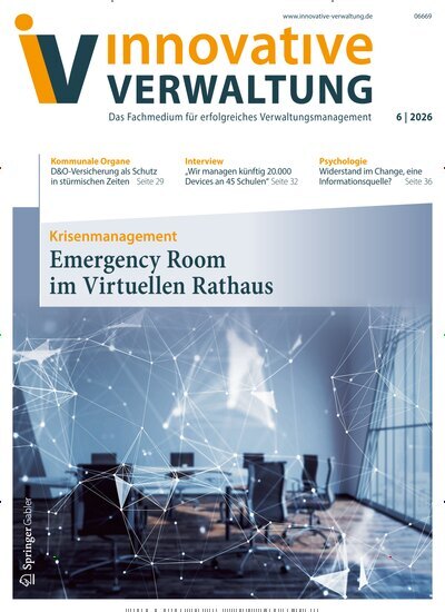 Titelbild der Ausgabe 6/2026 von Innovative Verwaltung. Diese Zeitschrift und viele weitere Jurazeitschriften und Zeitschriften für Verwaltung als Abo oder epaper bei United Kiosk online kaufen.