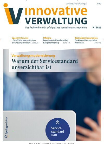 Titelbild der Ausgabe 9/2026 von Innovative Verwaltung. Diese Zeitschrift und viele weitere Jurazeitschriften und Zeitschriften für Verwaltung als Abo oder epaper bei United Kiosk online kaufen.