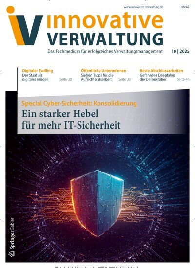 Titelbild der Ausgabe 10/2025 von Innovative Verwaltung. Diese Zeitschrift und viele weitere Jurazeitschriften und Zeitschriften für Verwaltung als Abo oder epaper bei United Kiosk online kaufen.