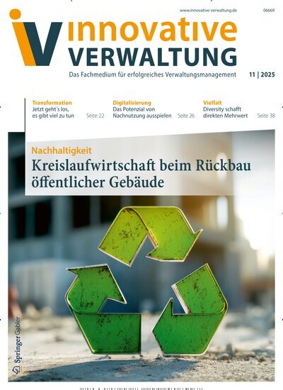 Titelbild der Ausgabe 11/2025 von Innovative Verwaltung. Diese Zeitschrift und viele weitere Jurazeitschriften und Zeitschriften für Verwaltung als Abo oder epaper bei United Kiosk online kaufen.