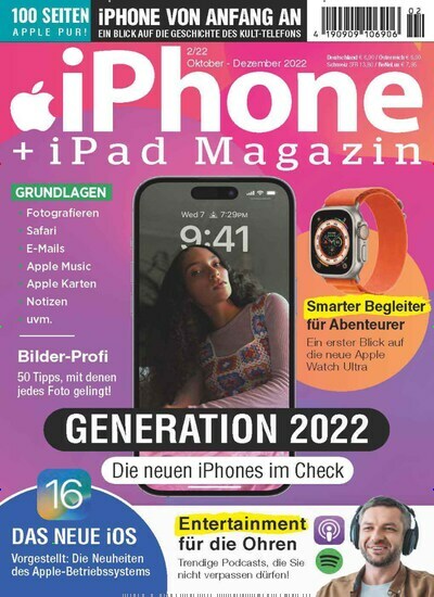 Titelbild der Ausgabe 2/2022 von iPhone & iPad Magazin. Diese Zeitschrift und viele weitere Audiomagazine, Filmmagazine und Fotozeitschriften als Abo oder epaper bei United Kiosk online kaufen.