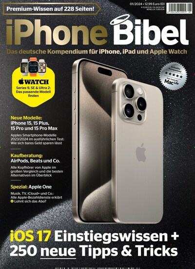 Titelbild der Ausgabe 1/2024 von iPhoneBIBEL. Diese Zeitschrift und viele weitere Computerzeitschriften, Tabletmagazine und Smartphonemagazine als Abo oder epaper bei United Kiosk online kaufen.