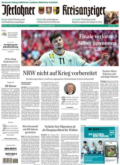 Titelbild der Ausgabe 27/2026 von Iserlohner Kreisanzeiger Hemer. Diese Zeitschrift und viele weitere Zeitungsabos als Abo oder epaper bei United Kiosk online kaufen.