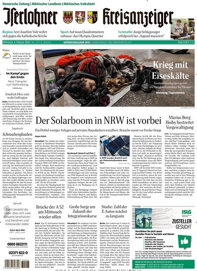 Titelbild der Ausgabe 29/2026 von Iserlohner Kreisanzeiger Hemer. Diese Zeitschrift und viele weitere Zeitungsabos als Abo oder epaper bei United Kiosk online kaufen.