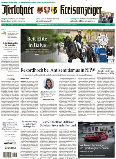 Titelbild der Ausgabe 127/2026 von Iserlohner Kreisanzeiger Hemer. Diese Zeitschrift und viele weitere Zeitungsabos als Abo oder epaper bei United Kiosk online kaufen.